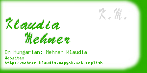 klaudia mehner business card